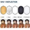 thumbnail image 4 of Photography Light Reflector with Clip 5 in 1 Portable 60x90cm/24x35inch Oval Collapsible Multi Disc Photography Studio Photo Camera Lighting Reflector Diffuser, 4 of 6