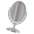 thumbnail image 1 of Small Retro Makeup Mirror Oval Rotatable for Retro Makeup Mirror Bedroom Dressing Table Women Silver, 1 of 9