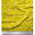 thumbnail image 1 of Soimoi Yellow Rayon Fabric Dot,Leaves & White Flower Floral Print Fabric by Yard 42 Inch Wide, 1 of 1