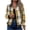 Yellow-480816GG, variant on Hearthz Women's Plaid Zip Up Bomber Jacket, Stand Collar Long Sleeve Checkered Coat with Ribbed Cuffs & Hem, Casual Lightweight Outerwear for Spring Fall Daily Shopping Travel