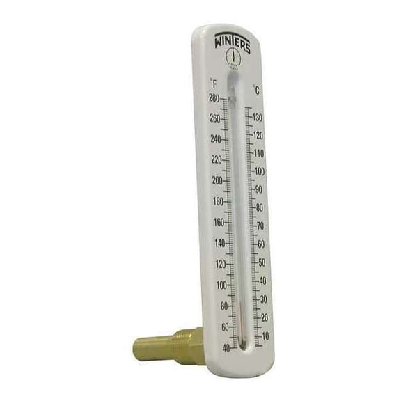 Winters Thermometer, Analog, 40-280 degF, 1/2in NPT TSW173LF.