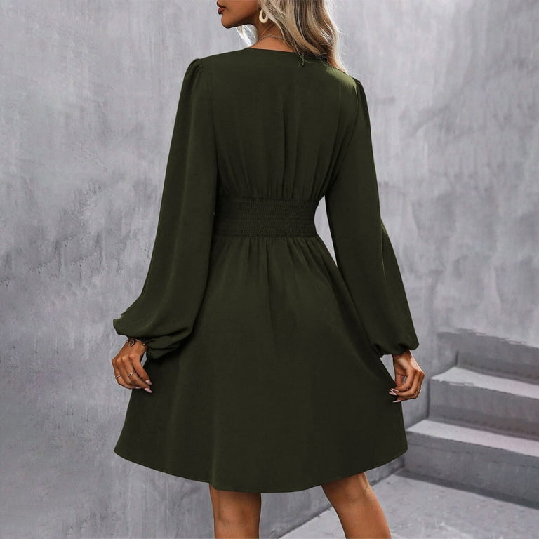 high neck olive green dress Olive Green/Navy/Burgundy Sexy High Slit Long Evening Party Dresses Wo –  Siaoryne main image 1