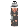 thumbnail image 2 of Hearts and Hot Air Balloons Sports Water Bottle Portable Travel Mug 32oz BPA Free Leak Proof Straw Transparent Tritan for Gym Yoga Cycling Camping, 2 of 7