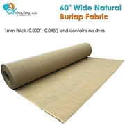 AK TRADING AK-Trading 60" Wide Hessian Natural Jute Decoration Burlap Fabric (60" x 5 Yards), for Arts, Crafts, Interior Design Projects