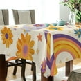 thumbnail image 5 of Yayeee Tablecloths 60" x 120" Rectangle Wrinkle Resistant Party Table Cover, Beige Retro Rainbow, 5 of 8