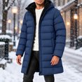 thumbnail image 2 of Men's Winter Puffer Jacket Zippered Hooded Warm Thick Padded Parka Coat Outerwear with Pockets, 2 of 10