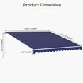 thumbnail image 2 of Aoxun Manual Retractable Awning 12x10 FT, Outdoor Patio Sun Shade Canopy with Crank Handle, Waterproof PA Coated Polyester Fabric for Backyard, Deck & Window, Blue, 2 of 8