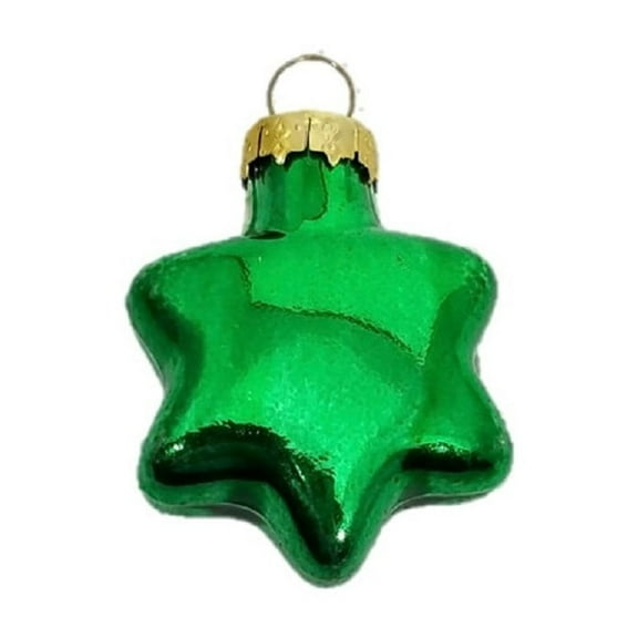 Whitehurst 56ct Green Shiny Finish Glass Christmas Star Ornaments - 1.75" (45mm)