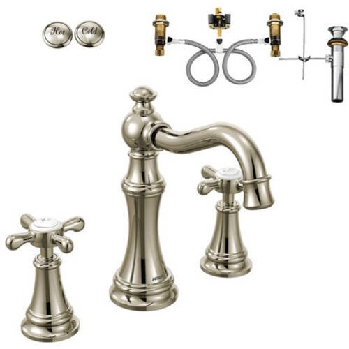 Moen Klwe-d-ts42114nl Weymouth Two-Handle High-Arc Lavatory Faucet, Available in Various Colors