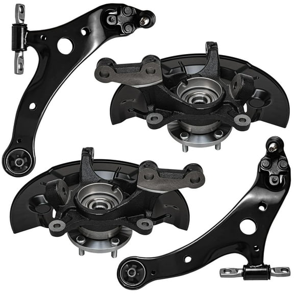 Detroit Axle - 2.5L Front End Control Arms Kit for 12-17 Toyota Camry, 2 Steering Knuckles and Wheel Bearing Hubs 2 Lower Control Arms w/ Ball Joint 2012 2013 2014 2015 2016 2017 Replacement - 4pc Se