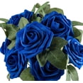 thumbnail image 4 of Scheam 25 Pieces Artificial Flower Roses, Real Touch Fake Foam Roses for DIY Bouquet Wedding Party Baby Shower Home Decoration (Royal Blue), 4 of 7