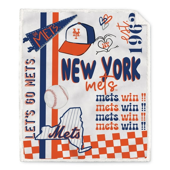 Pegasus New York Mets 60" x 70" Loco Fan Ultra Cozy Sherpa Blanket
