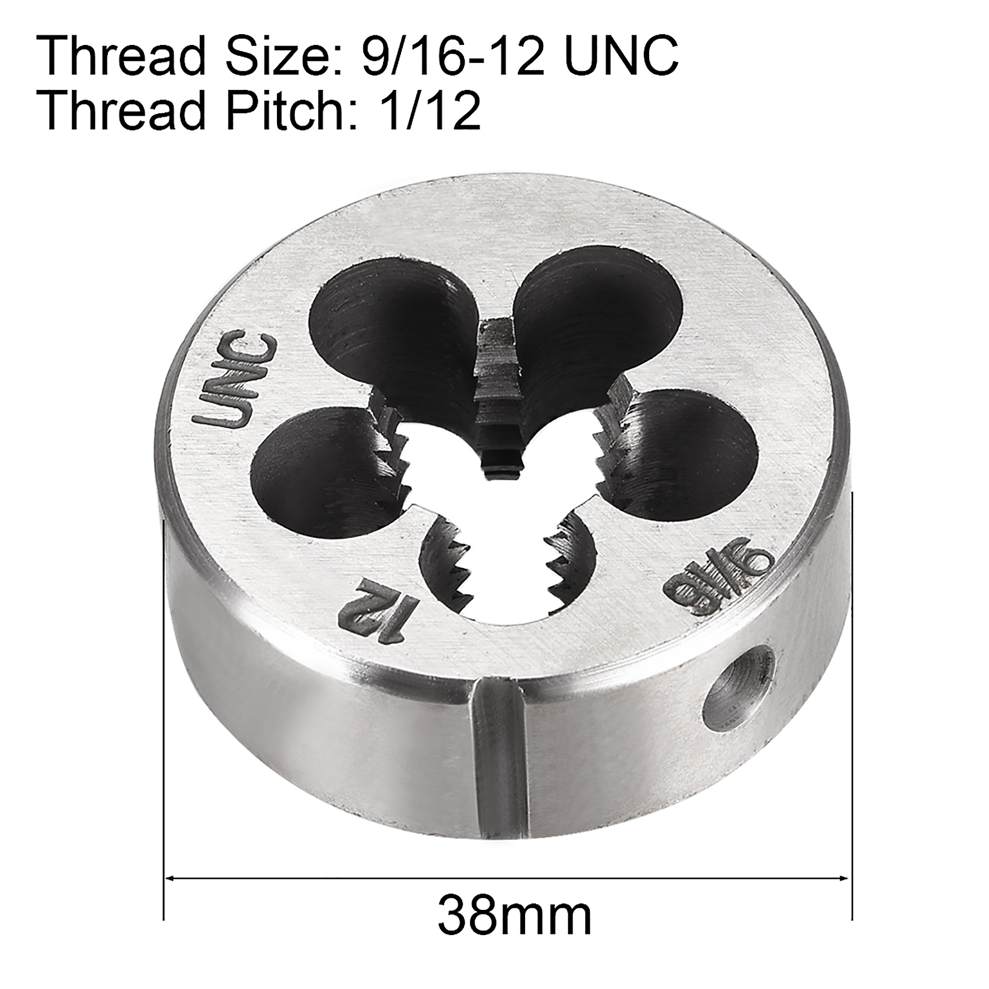 Uxcell 9/16-12 UNC Alloy Tool Steel Machine Thread Round Threading Dies 2 Pack - image 2 of 3