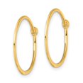 thumbnail image 2 of 925 Sterling Silver Flash Gold Plated Women's 0.7mm Polished & Hammered Hoop Earrings | 20mm, 2 of 4