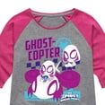 thumbnail image 3 of Marvel Spider-Man And His Amazing Friends - Ghost Copter Ghost Spider - Toddler and Youth Girls Shirt Tail Raglan, 3 of 5