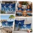 thumbnail image 4 of Nautical Anchor Navy Blue Outdoor Pillow Covers 24x24 Set of 2,Waterproof Patio Throw Pillowcase Protectors,Coastal Ocean Ombre Striped Decorative Pillow Shams Cushion Covers for Seat Bed Couch Sofa, 4 of 8