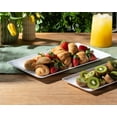 thumbnail image 6 of Posh Setting White Wood Grain Pattern, Disposable Premium Durable Plastic, 17" x 9" Rectangular Serving Tray, 5 Pack, 6 of 6