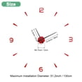 thumbnail image 3 of Uxcell 1-Pack Reloj de Pared 3D DIY, Reloj de Pared Sin Marco de 51" con 4 Números de Espejo para el Hogar, Rojo, 3 of 6