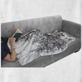 thumbnail image 6 of Winter Soft Flannel Fleece Blanket, Cold Pine Tree Landscape Under Puffy Snow Pile Outlined Pointy Xmas Tree Leaves, Cozy Plush for Indoor and Outdoor Use, 50" x 70", Black and White, by Ambesonne, 6 of 6