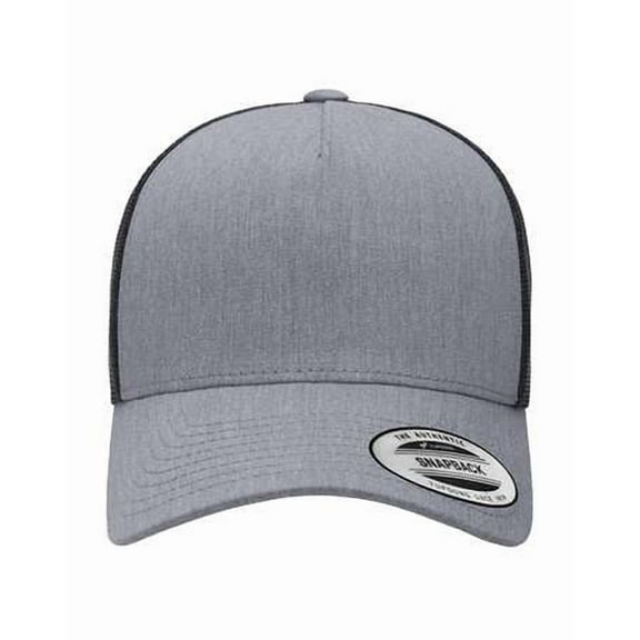 YP Classics - Adult Retro Trucker Cap - HEATHER/ BLACK - OS