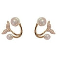 thumbnail image 1 of Aretes Qarigey para mujer perla elegante piercing joyería pendientes para novias boda aniversario, 1 of 6