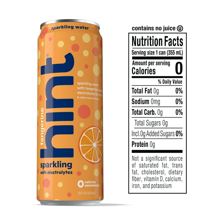 Hint Sparkling Water Tangerine, 12 fl oz Cans, 12 Pack photo 3
