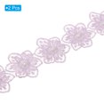 thumbnail image 3 of Unique Bargains 1 Yards Flower Trim Ribbon, 2 Pack Floral Lace Ribbon Pearl Edging Decorating Embroidered Trim Style 1, Purple, 3 of 6