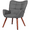 Dark Gray, variant on Mid Century Modern Upholstered Accent Chair for Living Room, Dining Room, or Kitchen – High Back Support, Solidified Wood Legs, Comfortable Seating