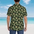 thumbnail image 4 of Pofeuu Camouflage Dinosaur Print Hawaiian Shirt for Men Sleeves Casual Button Down Summer Beach Dress Shirts T-Shirts,Small, 4 of 7