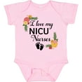 thumbnail image 3 of Inktastic I Love My Nicu Nurses with Baby Footprints and Flowers Boys or Girls Baby Bodysuit, 3 of 5