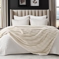 thumbnail image 6 of EVERGRACE Ultra Soft Faux Fur Throw Blanket for Couch, Luxury Sculpted Texture Faux Rabbit Fur Blanket for Bed, Fluffy Thick Plush Warm Fuzzy Throw, 920GSM (Ivory White, 50''x60''), 6 of 8