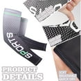 thumbnail image 3 of Mangas de sol de compresión con protección UV para hombres y mujeres, bloqueador solar de verano, ciclismo, conducción, golf, correr, blanco, S, 3 of 5