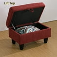 thumbnail image 3 of Aukfa 29" Storage Ottoman Bench with Lift Top for Home Office, Flannel, Red, 3 of 9