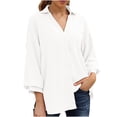 thumbnail image 1 of Birdeem Fashion Woman V Neck Three Quarter 3/4Sleeve T Shirt Autumnblouse Tops Sweatshirt, 1 of 6