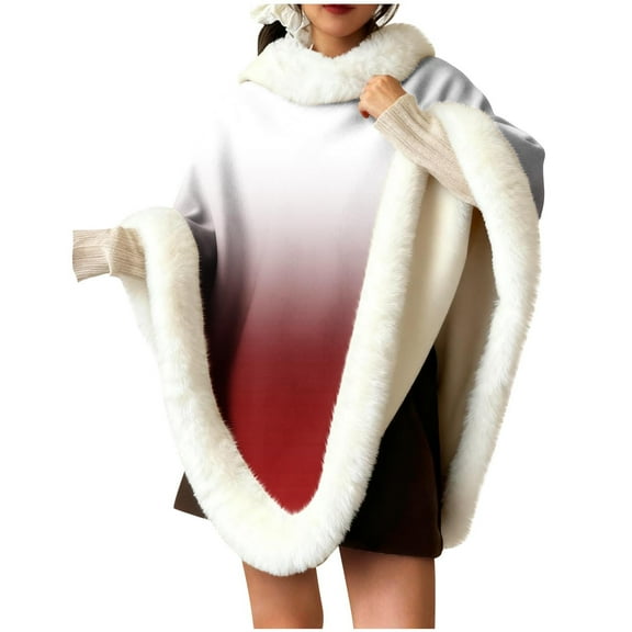 Cavosen Shawls and Wraps for Evening Dresses Fleece Elegant Shawls Gradient Soft Thicken Warm Scarves Versatile Fall Everyday Wear