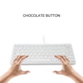 thumbnail image 1 of Teclado USB Mini Teclado Con Botones de Chocolate Teclado Elegante y Portátil para escritorio, Uso de laptop en el HOGAR Y LA OFICINA BLANCA, 1 of 7