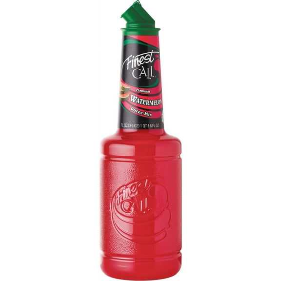 Finest Call Premium Watermelon Fruit Puree Drink Mix, 1 Liter Bottle (33.8 Fl Oz), Individually Boxed