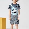 thumbnail image 4 of Gubotare Pjs for Boys Short Sleeve Pajamas for Boys Fun Baseball Short Sleeves 2-Piece PJs Set Kid Comfy Sleepwear 9T 10T (Dark Gray,9-10 Years), 4 of 6