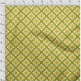 thumbnail image 3 of oneOone Cotton Jersey Lime Green Fabric Floral & Tiles Moroccan Sewing Material Print Fabric By The Yard 58 Inch Wide, 3 of 4