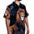 thumbnail image 2 of Leo Constellation Men's Short Sleeve Shirts, Casual Hawaiian Print Button Down Summer Beach Top Unisex, 2 of 6
