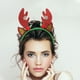 thumbnail image 2 of Diademas navideñas con astas de reno, tocados navideños para mujer, astas de ciervo, accesorios de elfo, diadema con astas de alce con purpurina, orejas de ciervo, gorro de Papá Noel con astas, 2 of 8