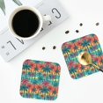 thumbnail image 5 of Kll Square Drink Coasters Set Of 4,Pu Leather Absorbent Coasters Set Decorative Coffee Cup Coasters Housewarming Gift For Home Decor-Hawaii Palms, 5 of 9