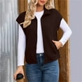 thumbnail image 2 of iHPH7 Vest Tops for Women Zip Up Vest Fall Outfits for Women Fall Fashion Fall Vest for Women Lightweight Jacket Women Sleeveless Jacket Women Coffee M, 2 of 4