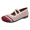thumbnail image 1 of B91xZ Mocassin Pointu pour Femmes Chaussures Décontractées Confortables Respirantes en Tricot, Rouge 8, 1 of 5