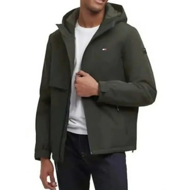 Tommy Hilfiger Men's Performance Hooded Jacket, Green Medium