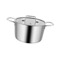 thumbnail image 4 of Olla de acero inoxidable para sopa con doble asa y tapa, olla para cocinar caldo, utensilios de cocina para caldo, mariscos, sopa, catering, enlatado 22 cm, 4 of 8