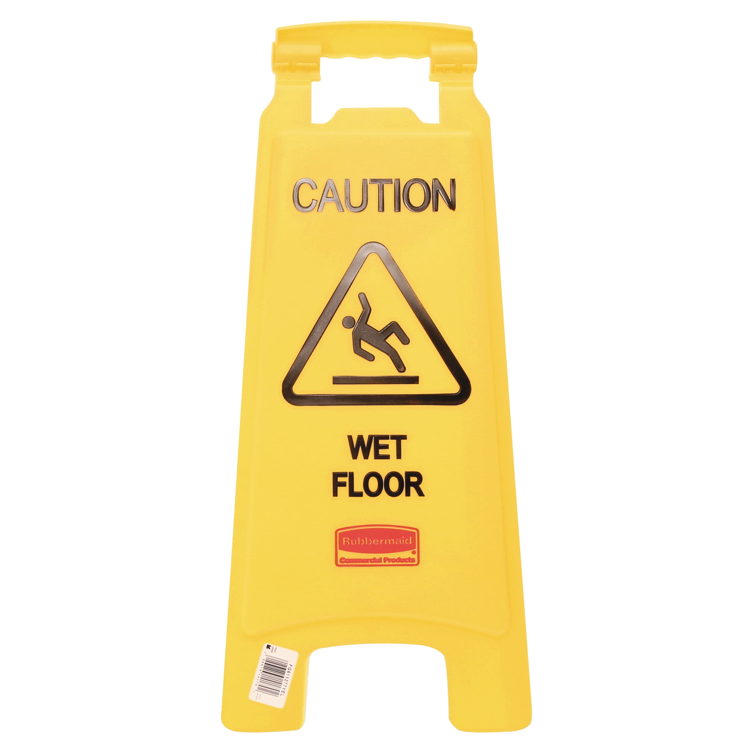 Yellow 11 x 25 Wet Floor Sign 1//Each 2-Sided English Stand
