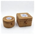 thumbnail image 3 of Autumn Rattan Woven Round Coffee Table Sundries Remote Control Modern Desktop Decorations Finishing with Lid Storage Box, 3 of 8