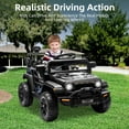 thumbnail image 5 of Lumiparty 12V Ride On Toy, Kids Ride On Truck Car with Remote Control, Steering Wheel Music, Kid Electric Vehicles with Led Lights, 2 Speeds, for Age 3-5, Black, 5 of 7