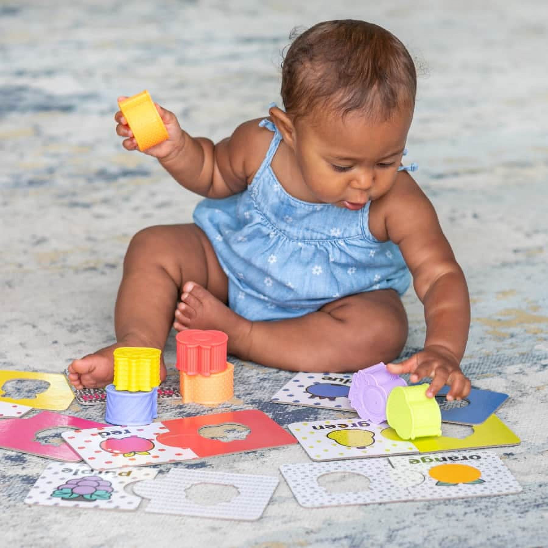 Infantino My 1st Sensory and Shapes Jigsaw Puzzle, 12+ Months, Multicolor Fruit-Themed, 24-Piece Set